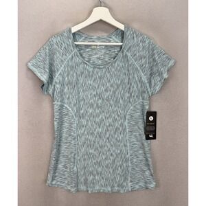 Velocity Women's XL Glacier Aqua No Sweat Active‎ Tru Dry Short Sleeves Top NWT